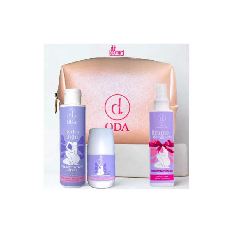 ODA TROUSSE GEL NETTOYANT INTIME 150ML+DEODORANT 20ML+BRUME DEO ET SOIN 150ML(OFFERT)