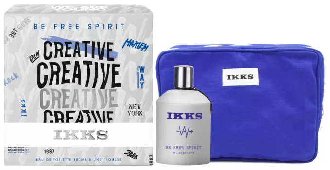IKKS Coffret Total Rock Be Free Spirit : Eau de toilette 100 ml + Trousse de toilette