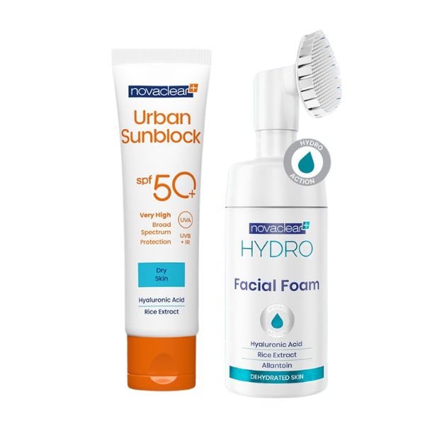 NOVACLEAR PACK HYDRA MOUSSE HYDRO + URBAN SUN BLOCK DRY -50%