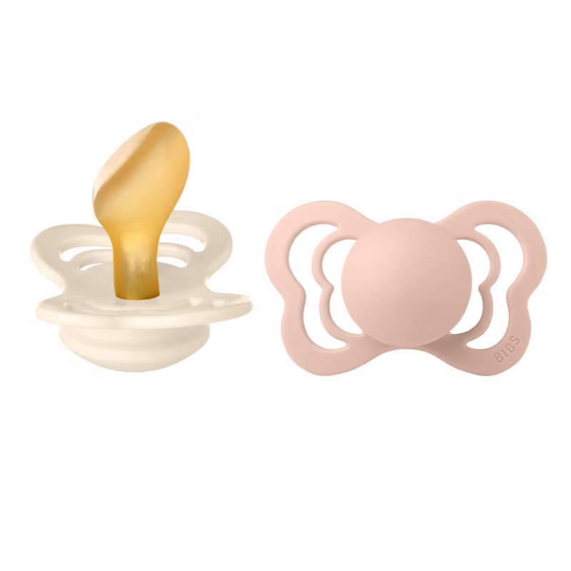 BIBS 02 SUCETTES COUTURE PACIFIER IVORY BLUSH SIZE1 0M+