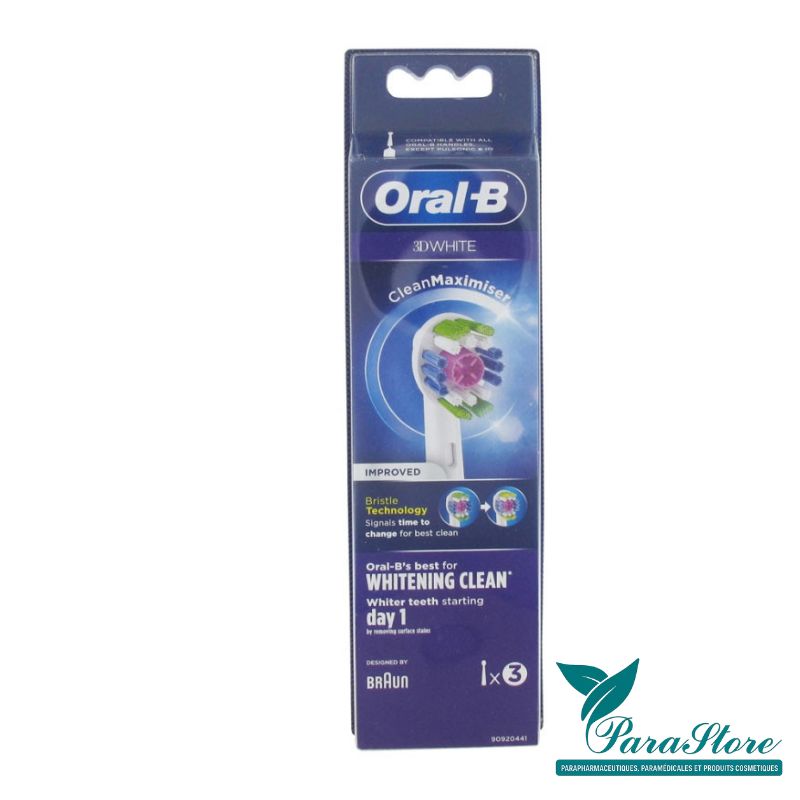 BROSSETTES 3D WHITE CLEAN MAXIMISER X3 ORAL B