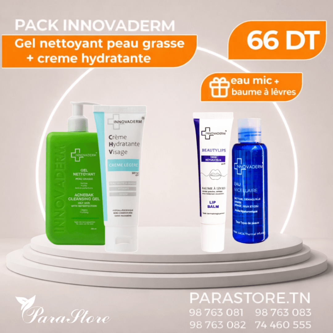 INNOVADERM PACK PEAU GRASSE + EAU MICELLAIRE ET BAUME A LÈVRES GRATUIT