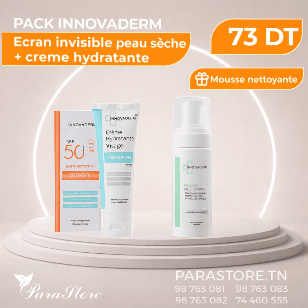 INNOVADERM PACK PEAU SECHE + MOUSSE NETTOYANTE OFFERTE