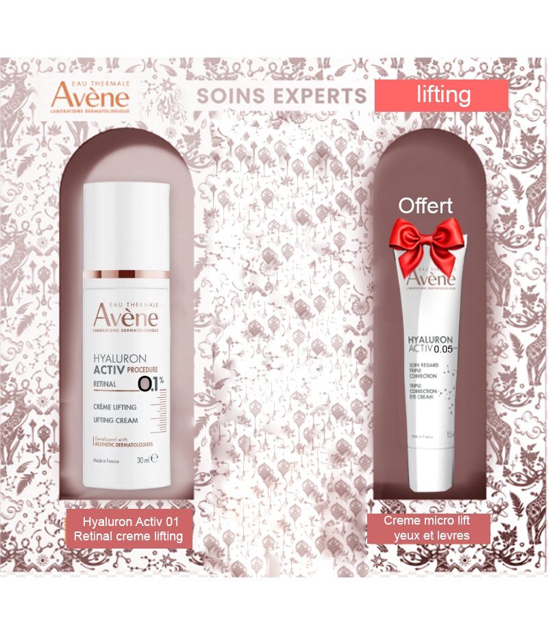 AVENE COFFRET LIFTING CREME LIFTING 0.1% RETINAL + CREME MICRO-LIFT YEUX ET LEVRES OFFERTE