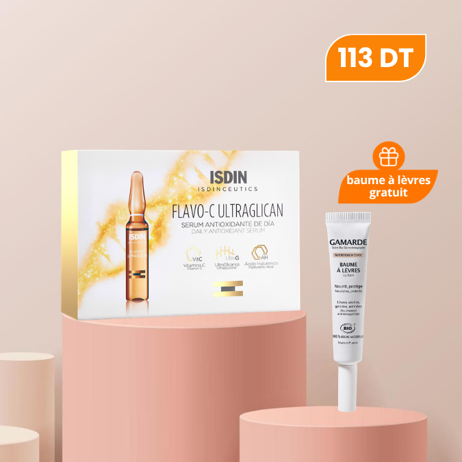 PACK ISDIN FLAVO C ULTRAGLICAN + GAMARDE BAUME A LEVRES GRATUIT