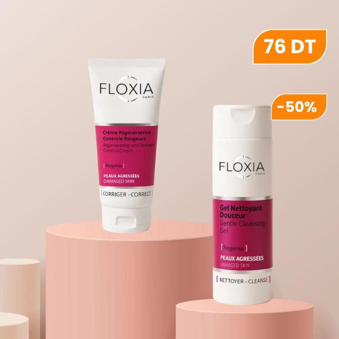 PACK FLOXIA CREME REGENERATRICE PEAUX SENSIBLES + GEL NETTOYANT(-50%)