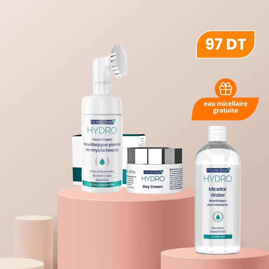 PACK NOVACLEAR HYDRO MOUSSE + CRÈME JOUR + EAU MICELLAIRE OFFERTE