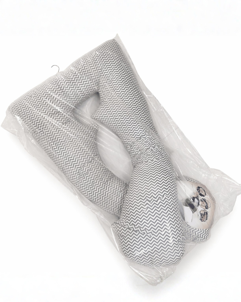 COUSSIN DE GROSSESSE GRIS MOTIFS OUATE
