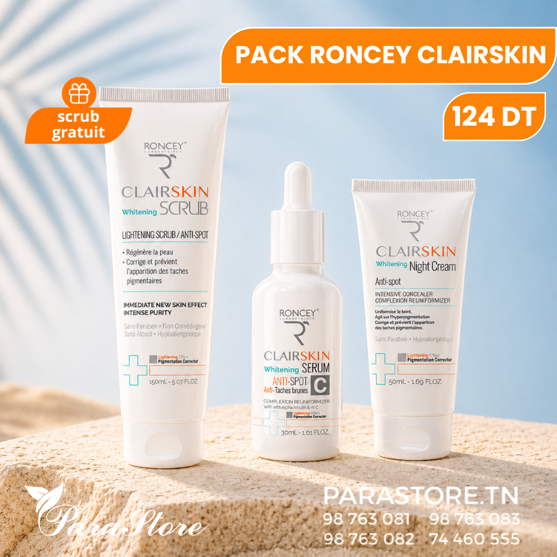 PACK RONCEY CLAIRSKIN + SCRUB GRATUIT