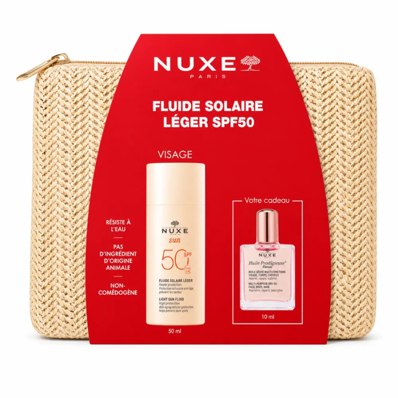 Nuxe Fluide Solaire Leger Spf50+ 50 ml+huile Prodigieuse Florale 10