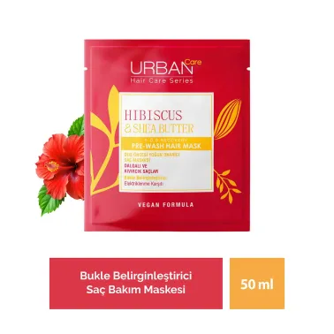 URBAN CARE PRE-WASH CURLY HAIR MASK TWISTED CURLS HIBISCUS & SHEA BUTTER 50ML