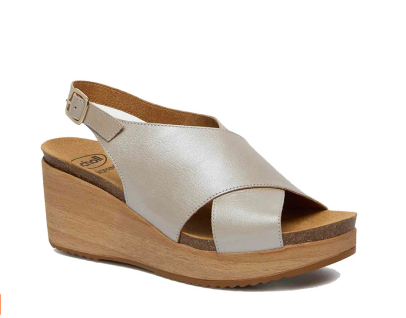 SCHOLL MILOS SANDALE ORTHOPÉDIQUE FEMME PLATINIUM