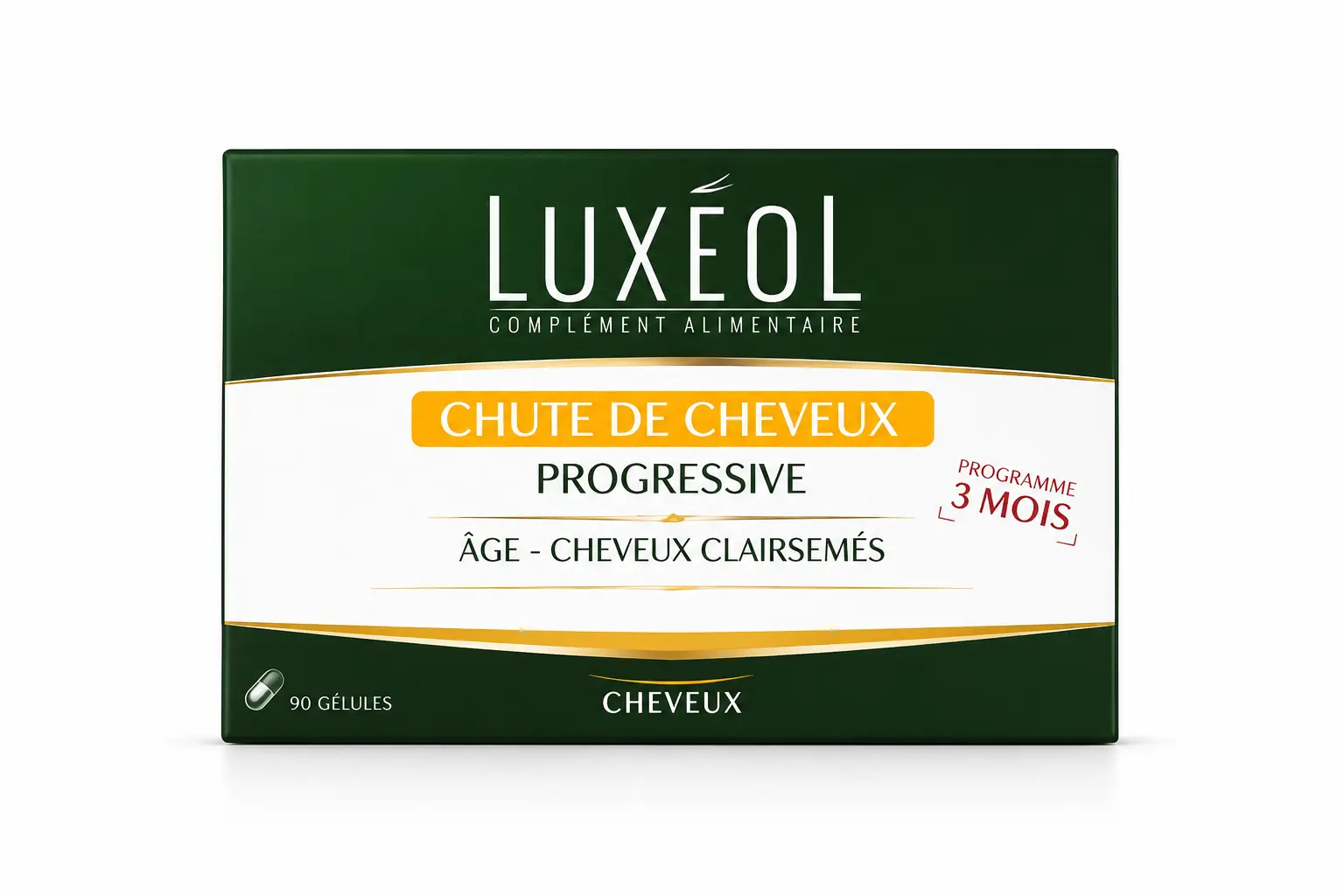 Luxeol Chute De Cheveux Progressive 3 Mois - 90 Gelules