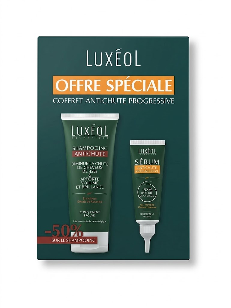 LUXÉOL COFFRET SÉRUM ANTI CHUTE PROGRESSIVE + SHAMPOING ANTI CHUTE