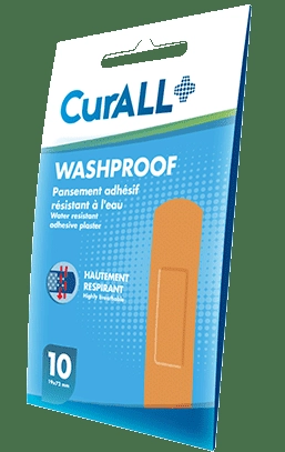 Curall - Washproof Strips - Pansement Adhésif Résistant à L'eau - Boite De 10 - 19x72mm