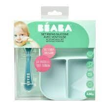 BEABA SET REPAS SIL 2P COMPART-BLUE