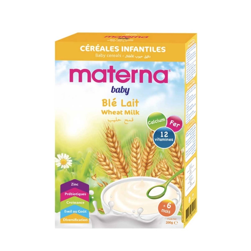 Materna Baby - Céréales infantiles - Blé au lait - 200gr