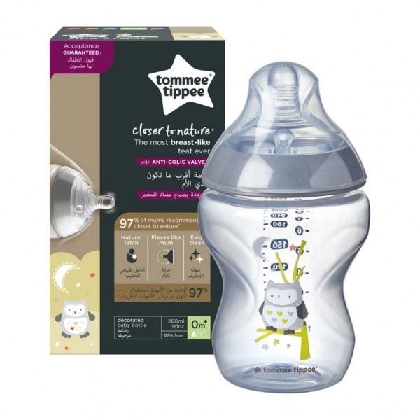 TOMMEE TIPPEE BIB 260ML GRIS0M+