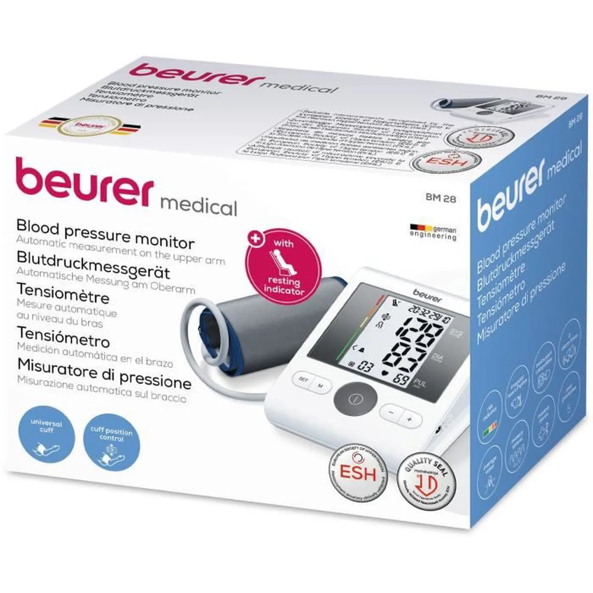 Beurer Bm28 Tensiomètre Au Bras À Brassard Universelle (Avec Piles – Avec Chargeur)